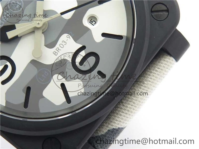 Durable BR 03-92 DLC 1:1 Best Edition Gray Camouflage Apes Dial on Camouflage Strap MIYOTA 9015 V 5167