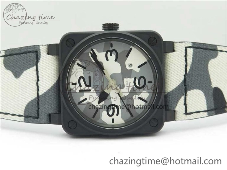 Durable BR 03-92 DLC 1:1 Best Edition Gray Camouflage Apes Dial on Camouflage Strap MIYOTA 9015 V 5167