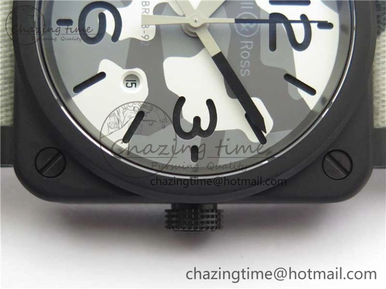 Durable BR 03-92 DLC 1:1 Best Edition Gray Camouflage Apes Dial on Camouflage Strap MIYOTA 9015 V 5167