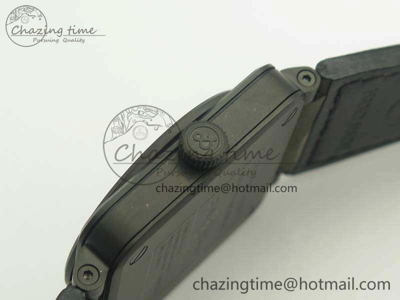 MoistureWicking BR 03-92 DLC 42.5mm Black Dial On Leather Strap MIYOTA9015 V 5187