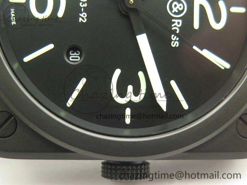 MoistureWicking BR 03-92 DLC 42.5mm Black Dial On Leather Strap MIYOTA9015 V 5187
