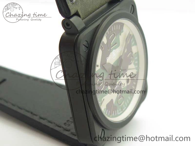 BR 03-92 DLC 42.5mm Green Camouflage Dial On Leather Strap MIYOTA9015 V Casual 5194