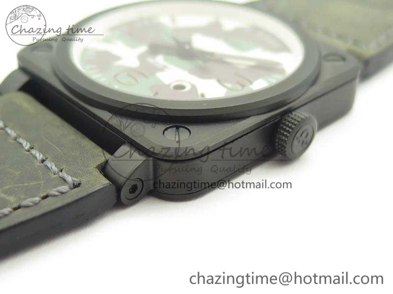 BR 03-92 DLC 42.5mm Green Camouflage Dial On Leather Strap MIYOTA9015 V Casual 5194