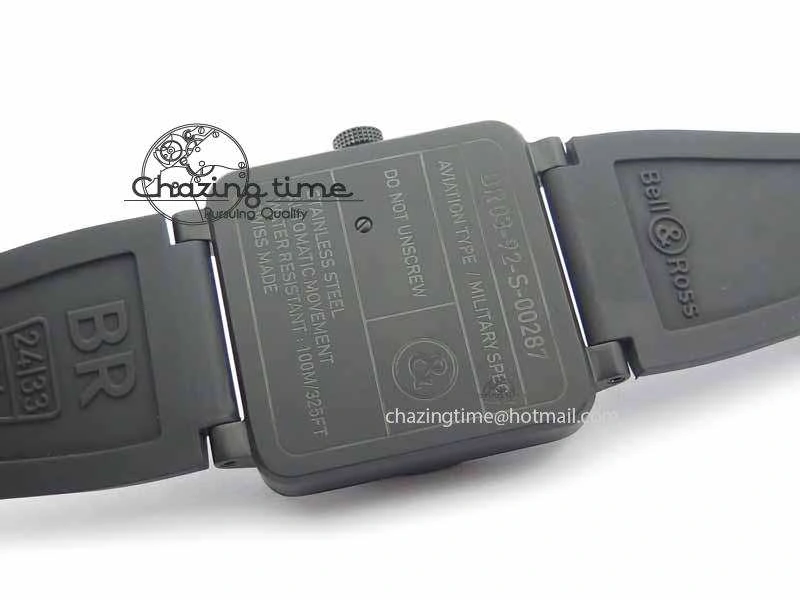 Chic BR 03-92 DLC Black Dial FAYETTE 42.5mm On Rubber Strap MIYOTA 9015 V 5218