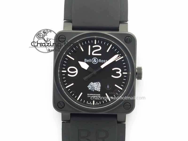 Chic BR 03-92 DLC Black Dial FAYETTE 42.5mm On Rubber Strap MIYOTA 9015 V 5218