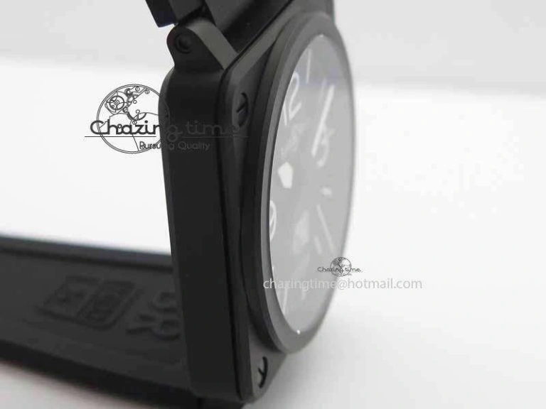Chic BR 03-92 DLC Black Dial FAYETTE 42.5mm On Rubber Strap MIYOTA 9015 V 5218