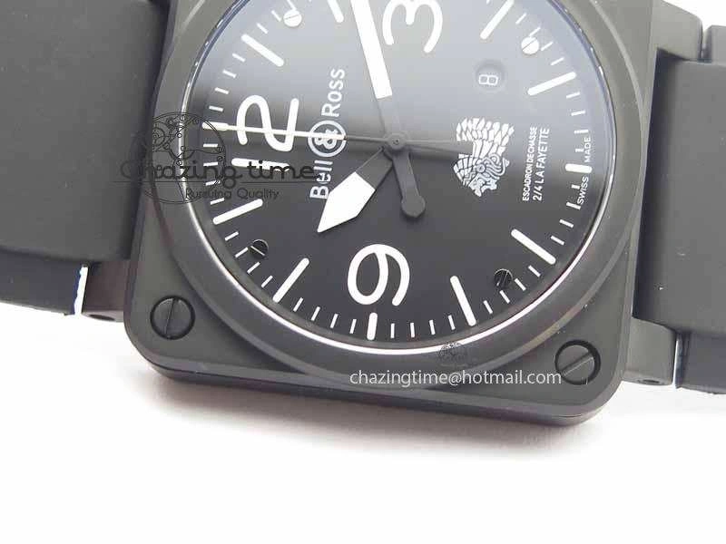 Chic BR 03-92 DLC Black Dial FAYETTE 42.5mm On Rubber Strap MIYOTA 9015 V 5218