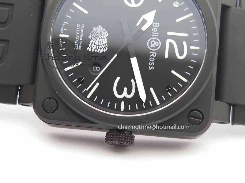 Chic BR 03-92 DLC Black Dial FAYETTE 42.5mm On Rubber Strap MIYOTA 9015 V 5218