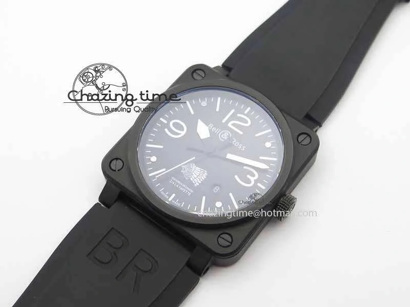 Chic BR 03-92 DLC Black Dial FAYETTE 42.5mm On Rubber Strap MIYOTA 9015 V 5218