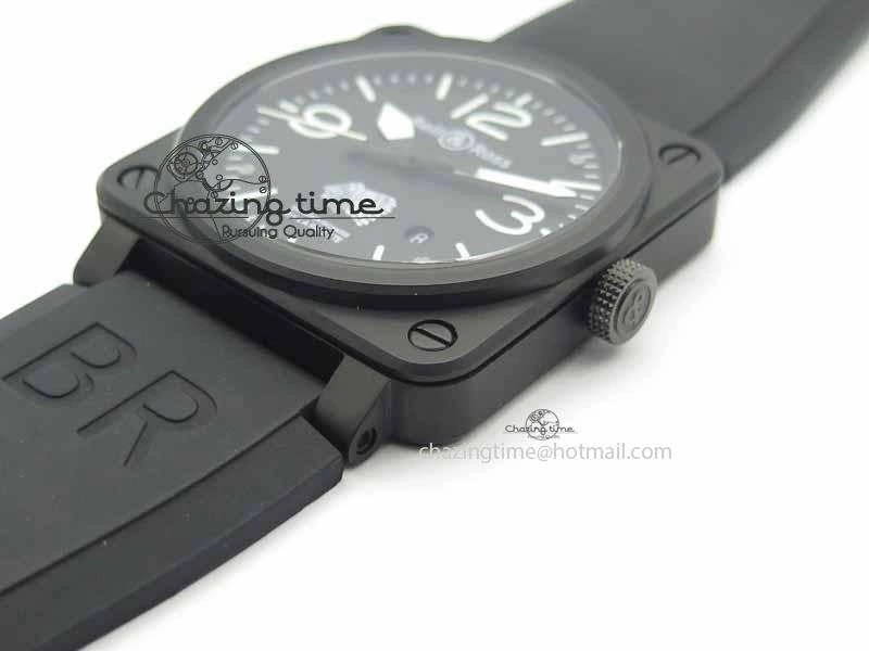 Chic BR 03-92 DLC Black Dial FAYETTE 42.5mm On Rubber Strap MIYOTA 9015 V 5218