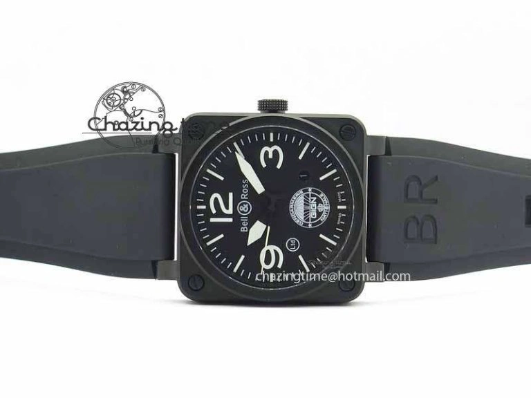 Attractive BR 03-92 DLC Black Dial GIGN 42.5mm on Rubber Strap MIYOTA 9015 V 5216
