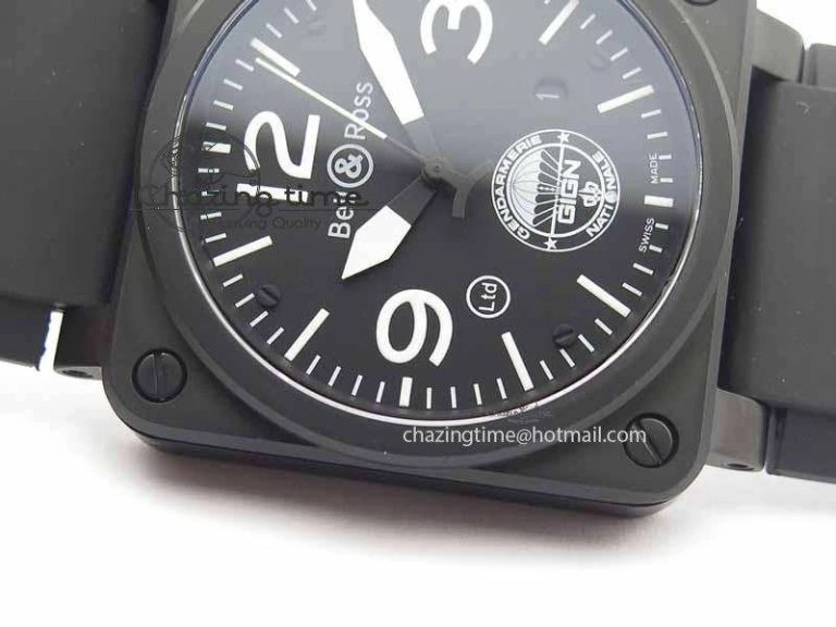 Attractive BR 03-92 DLC Black Dial GIGN 42.5mm on Rubber Strap MIYOTA 9015 V 5216