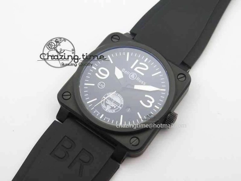 Attractive BR 03-92 DLC Black Dial GIGN 42.5mm on Rubber Strap MIYOTA 9015 V 5216