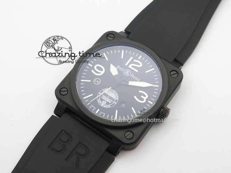 Attractive BR 03-92 DLC Black Dial GIGN 42.5mm on Rubber Strap MIYOTA 9015 V 5216