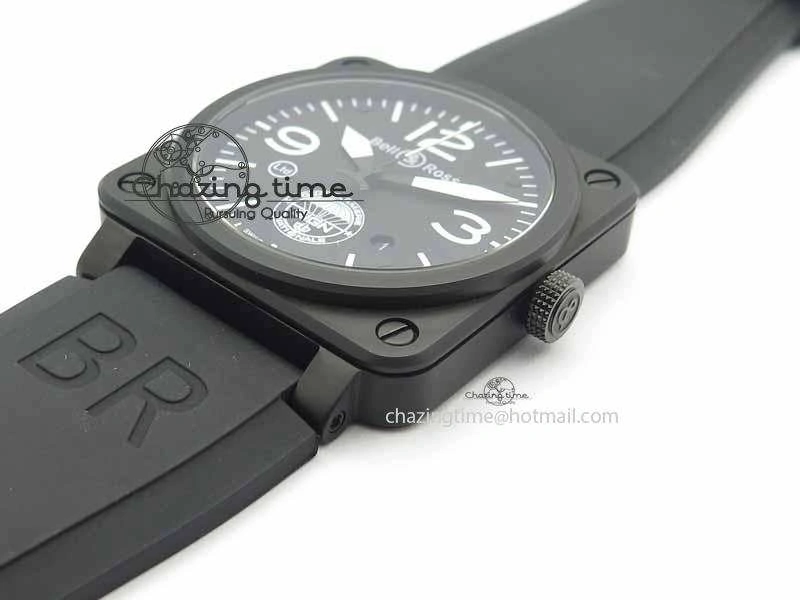 Attractive BR 03-92 DLC Black Dial GIGN 42.5mm on Rubber Strap MIYOTA 9015 V 5216