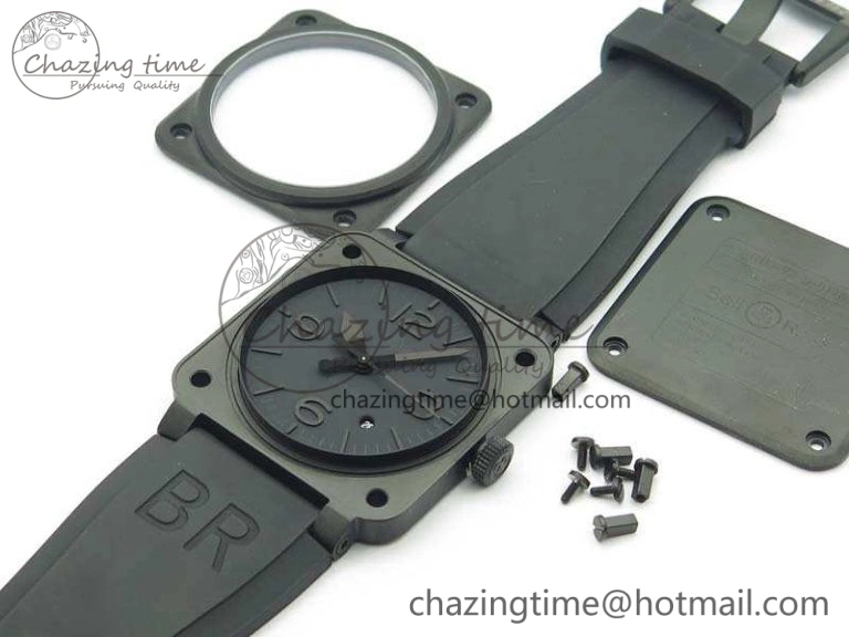Lightweight BR 03-92 DLC Case V3 Black Dial 42.5mm On Rubber Strap MIYOTA 5197