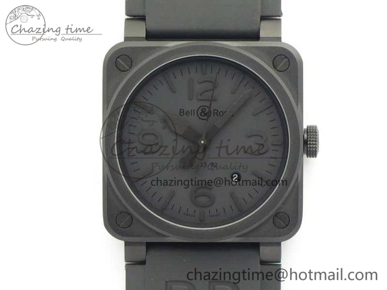 Lightweight BR 03-92 DLC Case V3 Black Dial 42.5mm On Rubber Strap MIYOTA 5197