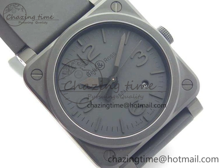 Lightweight BR 03-92 DLC Case V3 Black Dial 42.5mm On Rubber Strap MIYOTA 5197