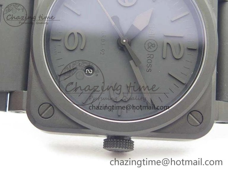 Lightweight BR 03-92 DLC Case V3 Black Dial 42.5mm On Rubber Strap MIYOTA 5197