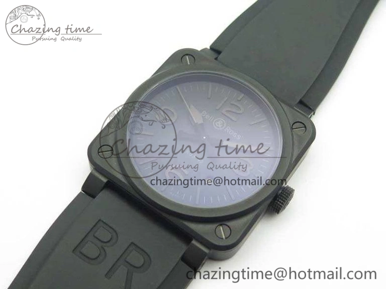 Lightweight BR 03-92 DLC Case V3 Black Dial 42.5mm On Rubber Strap MIYOTA 5197