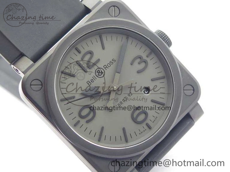 BR 03-92 DLC Case V3 Gray Dial 42.5mm On Rubber Strap MIYOTA Classic 5198