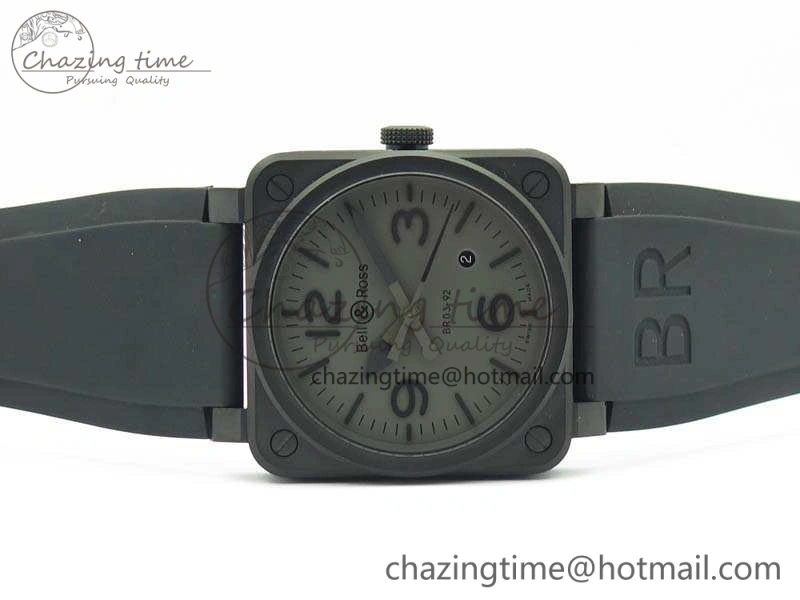 BR 03-92 DLC Case V3 Gray Dial 42.5mm On Rubber Strap MIYOTA Classic 5198