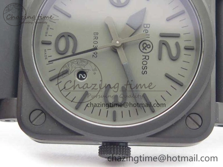 BR 03-92 DLC Case V3 Gray Dial 42.5mm On Rubber Strap MIYOTA Classic 5198
