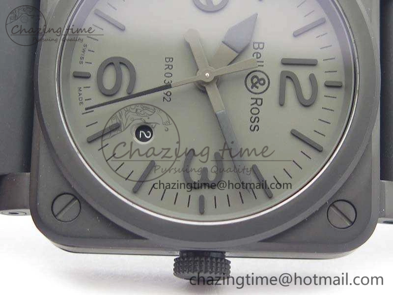 BR 03-92 DLC Case V3 Gray Dial 42.5mm On Rubber Strap MIYOTA Classic 5198