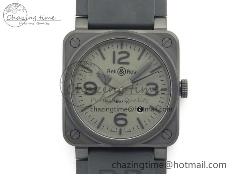 BR 03-92 DLC Case V3 Gray Dial 42.5mm On Rubber Strap MIYOTA Classic 5198