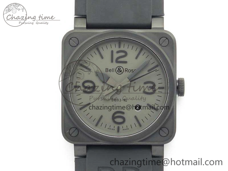 BR 03-92 DLC Case V3 Gray Dial 42.5mm On Rubber Strap MIYOTA Classic 5198