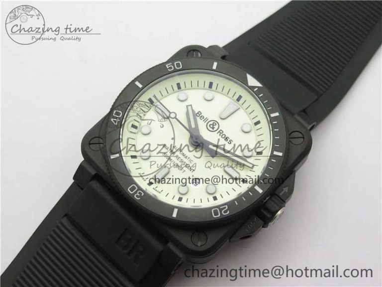 BR 03-92 Diver PVD White Dial on Rubber Strap MIYOTA 9015 (Free Nylon Strap) Premium 5169