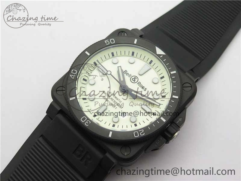 BR 03-92 Diver PVD White Dial on Rubber Strap MIYOTA 9015 (Free Nylon Strap) Premium 5169