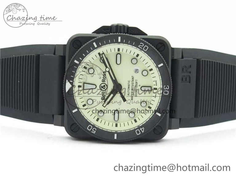 BR 03-92 Diver PVD White Dial on Rubber Strap MIYOTA 9015 (Free Nylon Strap) Premium 5169