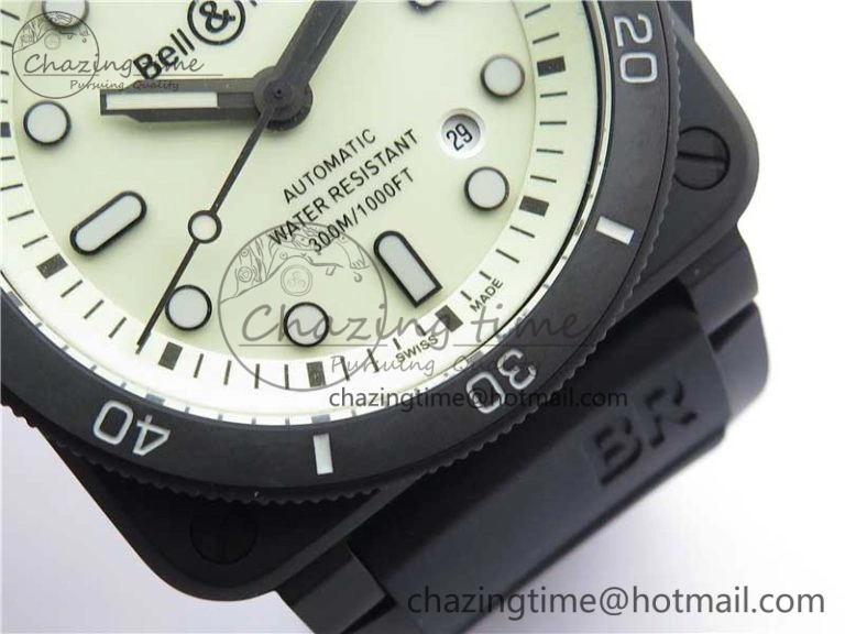 BR 03-92 Diver PVD White Dial on Rubber Strap MIYOTA 9015 (Free Nylon Strap) Premium 5169