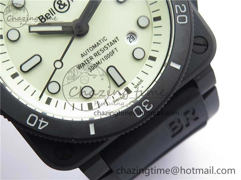 BR 03-92 Diver PVD White Dial on Rubber Strap MIYOTA 9015 (Free Nylon Strap) Premium 5169