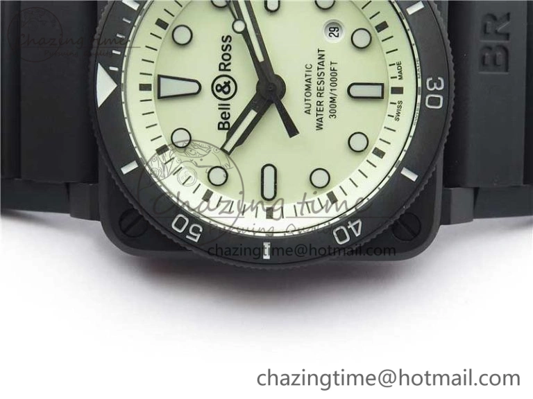 BR 03-92 Diver PVD White Dial on Rubber Strap MIYOTA 9015 (Free Nylon Strap) Premium 5169