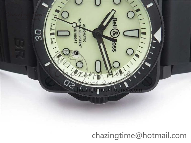 BR 03-92 Diver PVD White Dial on Rubber Strap MIYOTA 9015 (Free Nylon Strap) Premium 5169