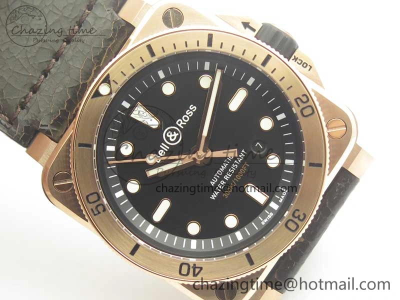 Unisex BR 03-92 Diver RG OXF 1:1 Best Edition Black Dial on Rubber Strap MIYOTA 9015 (Free Leather) 5186