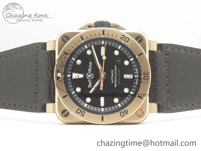 Unisex BR 03-92 Diver RG OXF 1:1 Best Edition Black Dial on Rubber Strap MIYOTA 9015 (Free Leather) 5186