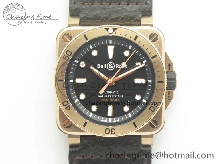 Unisex BR 03-92 Diver RG OXF 1:1 Best Edition Black Dial on Rubber Strap MIYOTA 9015 (Free Leather) 5186