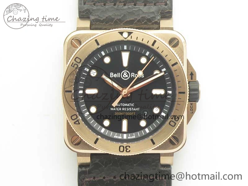 Unisex BR 03-92 Diver RG OXF 1:1 Best Edition Black Dial on Rubber Strap MIYOTA 9015 (Free Leather) 5186