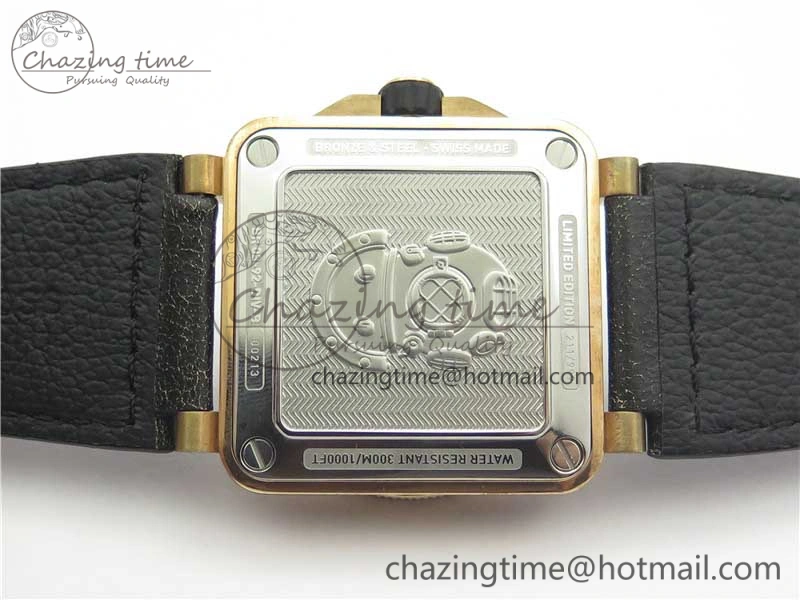 Modern BR 03-92 Diver Real Bronze Noob 1:1 Best Edition Black Dial on Leather Strap MIYOTA 9015 (Free Rubber Strap) 5175