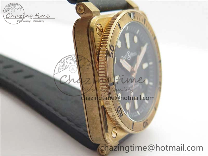 Modern BR 03-92 Diver Real Bronze Noob 1:1 Best Edition Black Dial on Leather Strap MIYOTA 9015 (Free Rubber Strap) 5175