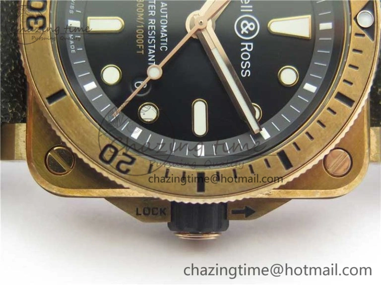 Modern BR 03-92 Diver Real Bronze Noob 1:1 Best Edition Black Dial on Leather Strap MIYOTA 9015 (Free Rubber Strap) 5175