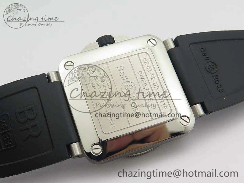 BR 03-92 Diver SS 1:1 Best Edition Black Dial On Rubber Strap MIYOTA Thermal 5196