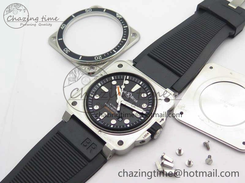 BR 03-92 Diver SS 1:1 Best Edition Black Dial On Rubber Strap MIYOTA Thermal 5196