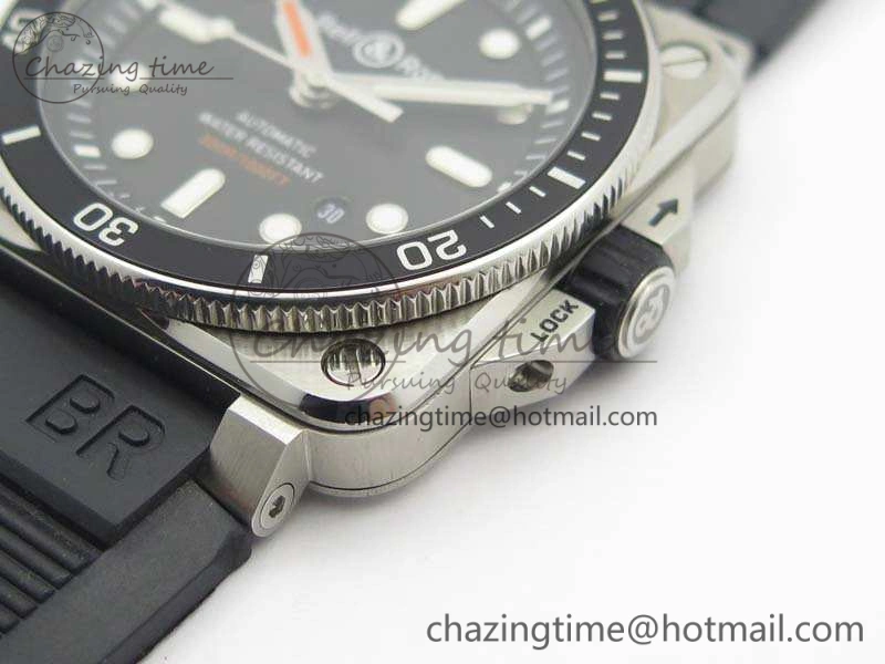 BR 03-92 Diver SS 1:1 Best Edition Black Dial On Rubber Strap MIYOTA Thermal 5196