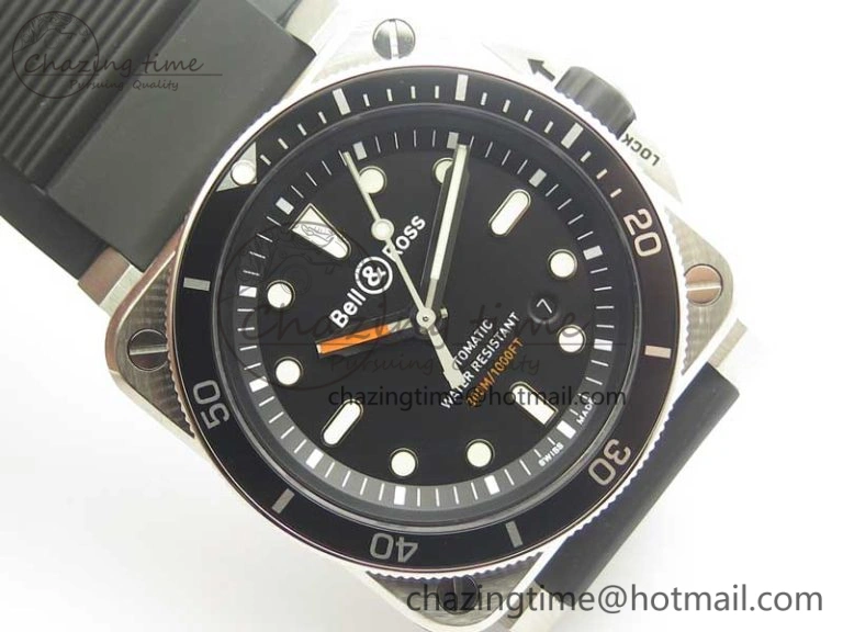 Durable BR 03-92 Diver SS OXF 1:1 Best Edition Black Dial on Rubber Strap MIYOTA 9015 (Free Leather) 5185
