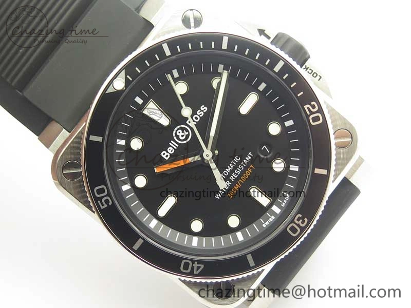 Durable BR 03-92 Diver SS OXF 1:1 Best Edition Black Dial on Rubber Strap MIYOTA 9015 (Free Leather) 5185