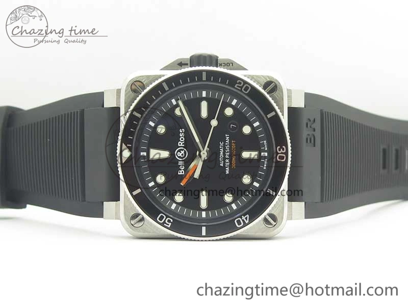 Durable BR 03-92 Diver SS OXF 1:1 Best Edition Black Dial on Rubber Strap MIYOTA 9015 (Free Leather) 5185